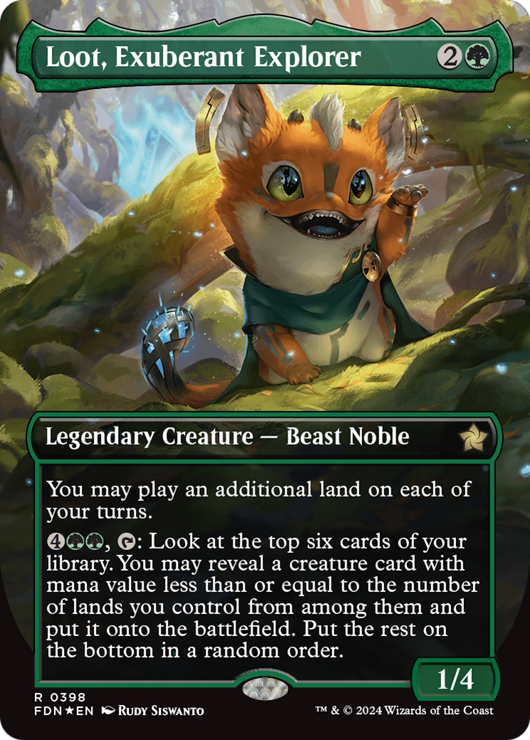 Loot, Exuberant Explorer (Borderless) (Mana Foil) [Foundations] | Anubis Games and Hobby