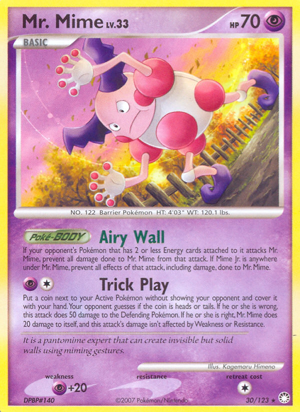 Mr. Mime (30/123) [Diamond & Pearl: Mysterious Treasures] | Anubis Games and Hobby