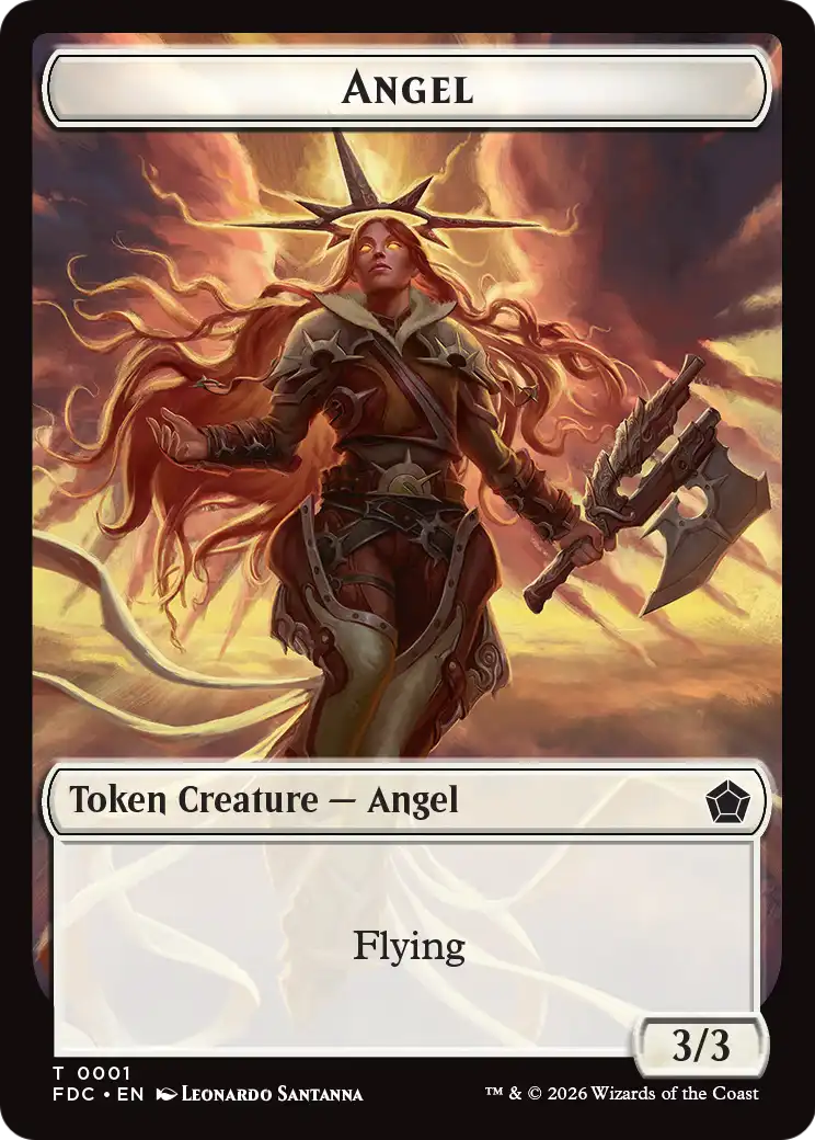Angel (0001) // Angel (0002) Double-Sided Token [Foundations Commander Tokens] | Anubis Games and Hobby