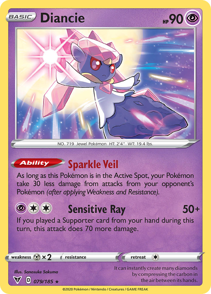 Diancie (079/185) [Sword & Shield: Vivid Voltage] | Anubis Games and Hobby