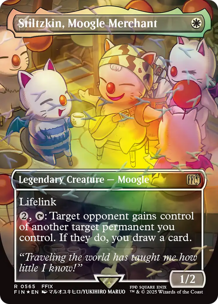 Stiltzkin, Moogle Merchant (Borderless) (Chocobo Track Foil) [FINAL FANTASY] | Anubis Games and Hobby