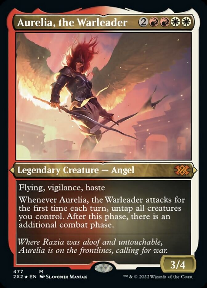 Aurelia, the Warleader (Foil Etched) [Double Masters 2022] | Anubis Games and Hobby