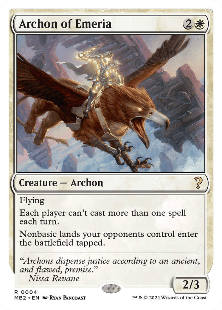 Archon of Emeria (White Border) [Mystery Booster 2] | Anubis Games and Hobby