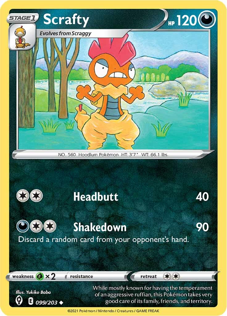 Scrafty (099/203) [Sword & Shield: Evolving Skies] | Anubis Games and Hobby