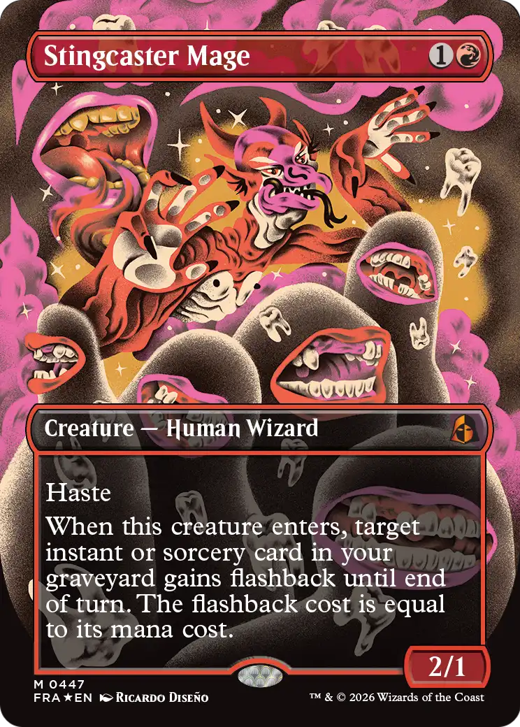 Stingcaster Mage (Borderless) (0447) [Reality Fracture] | Anubis Games and Hobby