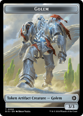 Mercenary // Golem Double-Sided Token [Outlaws of Thunder Junction Tokens] | Anubis Games and Hobby