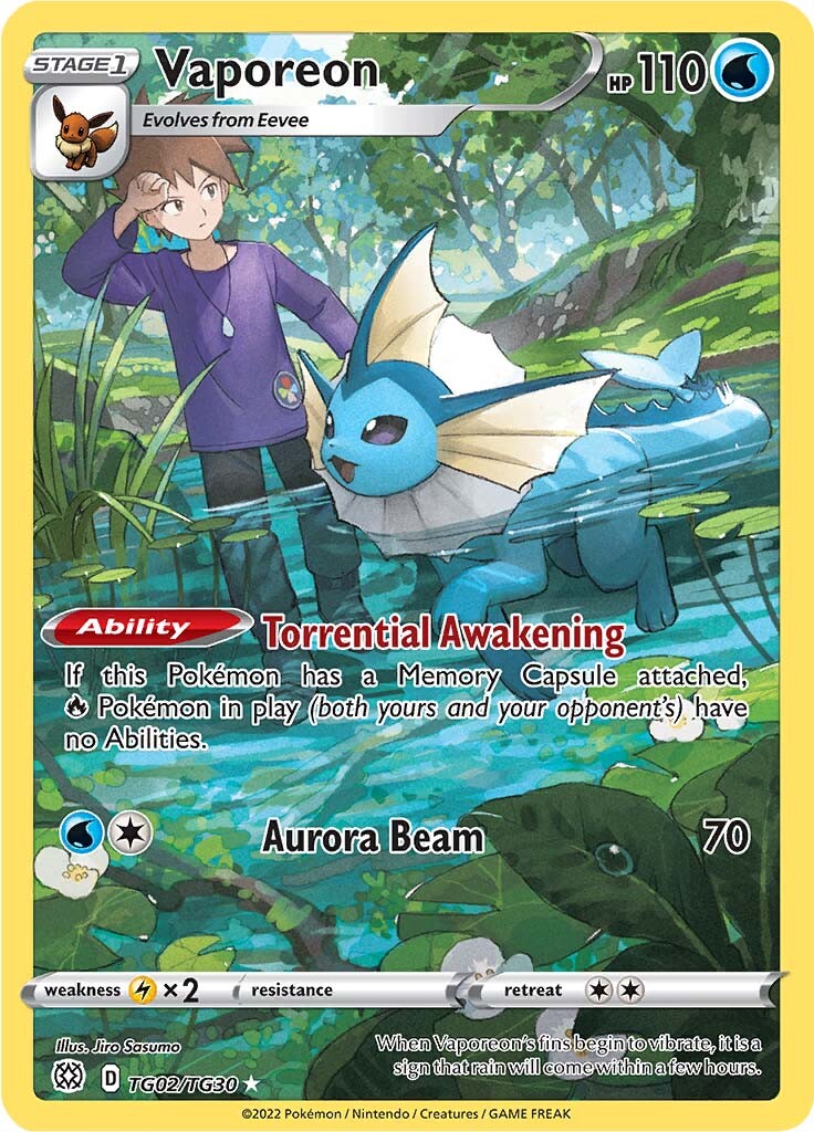 Vaporeon (TG02/TG30) [Sword & Shield: Brilliant Stars] | Anubis Games and Hobby