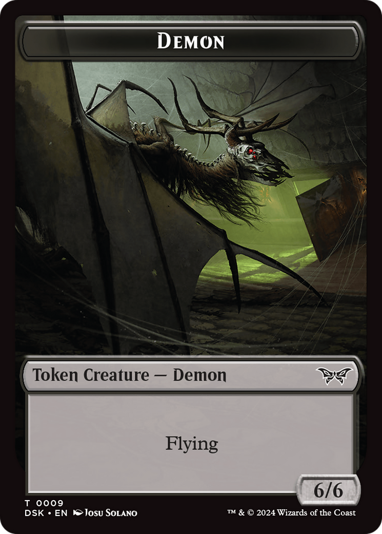 Demon // Manifest Double-Sided Token [Duskmourn: House of Horror Tokens] | Anubis Games and Hobby