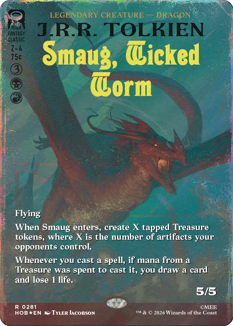 Smaug, Wicked Worm (Borderless) (Surge Foil) [The Hobbit] | Anubis Games and Hobby