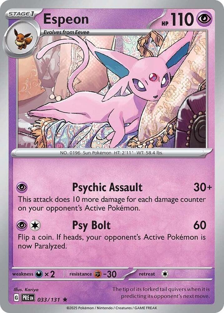 Espeon (033/131) [Scarlet & Violet: Prismatic Evolutions] | Anubis Games and Hobby