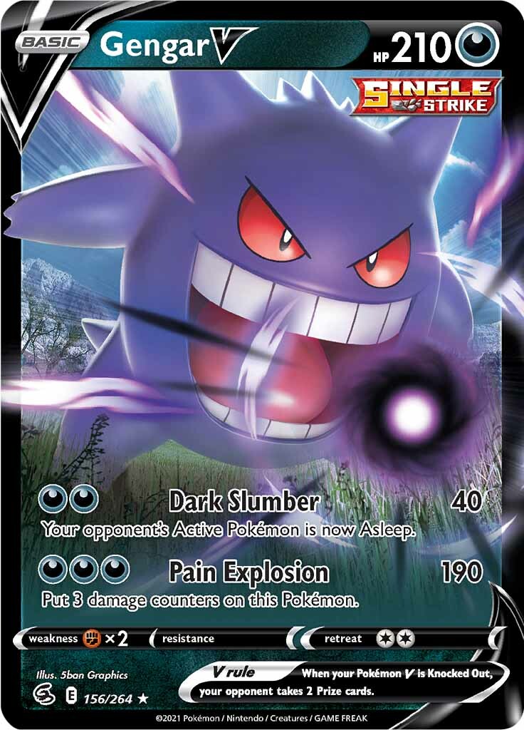 Gengar V (156/264) [Sword & Shield: Fusion Strike] | Anubis Games and Hobby