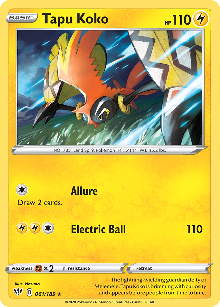 Tapu Koko (061/189) [Sword & Shield: Darkness Ablaze] | Anubis Games and Hobby