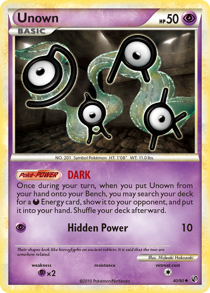 Unown (40/90) [HeartGold & SoulSilver: Undaunted] | Anubis Games and Hobby