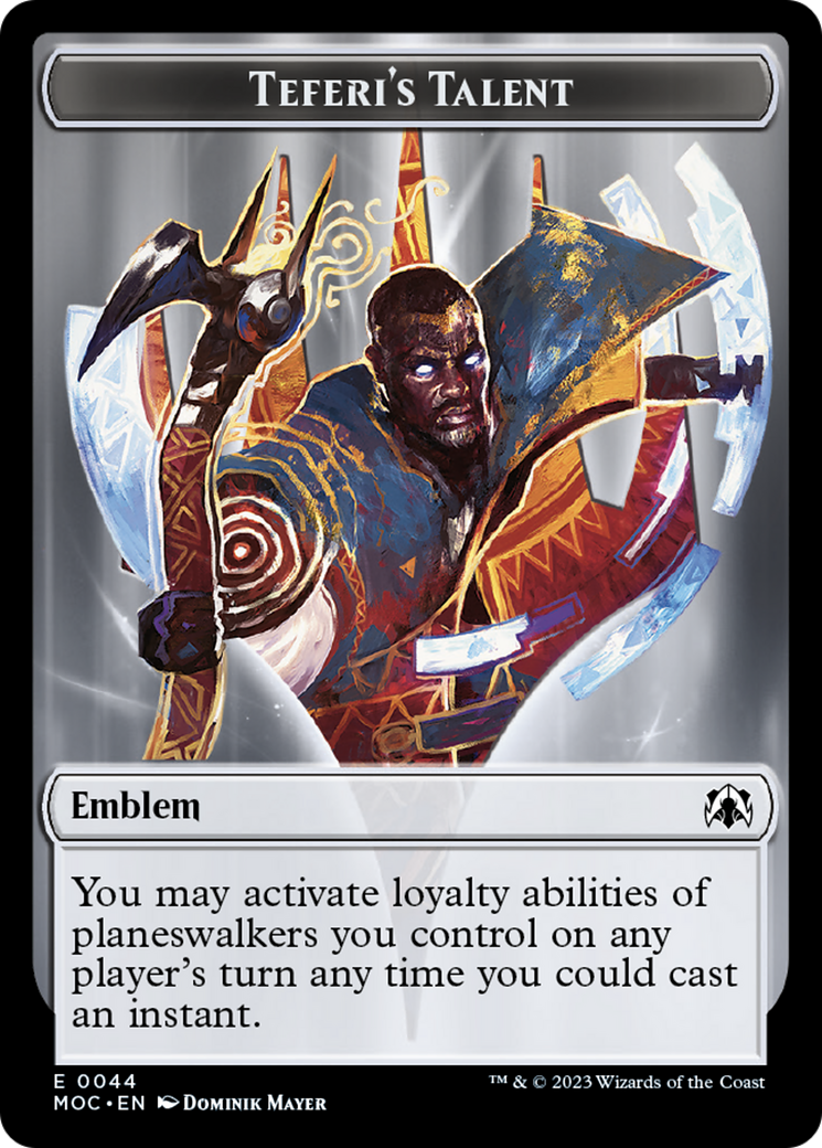 Phyrexian Myr // Teferi's Talent Emblem Double-Sided Token [March of the Machine Tokens] | Anubis Games and Hobby