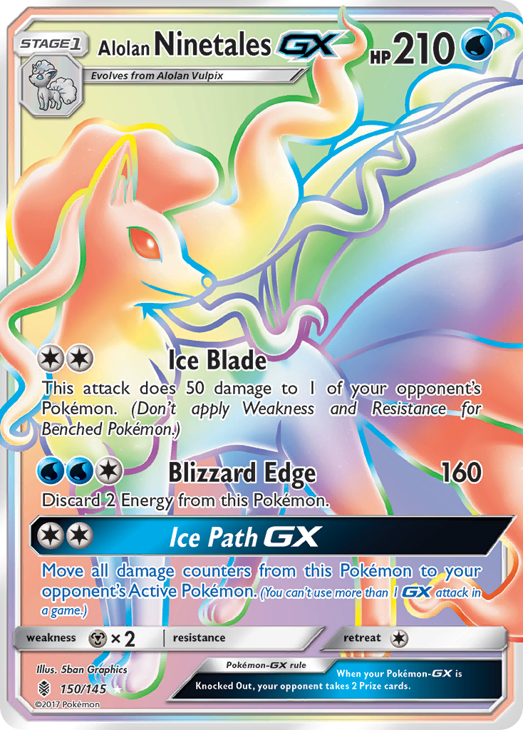 Alolan Ninetales GX (150/145) [Sun & Moon: Guardians Rising] | Anubis Games and Hobby