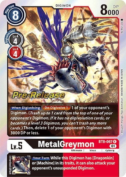 MetalGreymon [BT8-067] [New Awakening Pre-Release Cards] | Anubis Games and Hobby