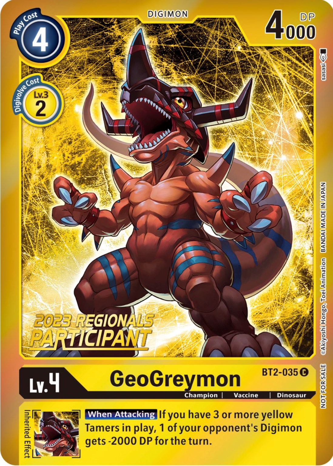 GeoGreymon [BT2-035] (2023 Regionals Participant) [Release Special Booster Promos] | Anubis Games and Hobby