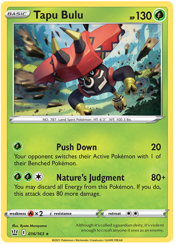 Tapu Bulu (016/163) (Theme Deck Exclusive) [Sword & Shield: Battle Styles] | Anubis Games and Hobby