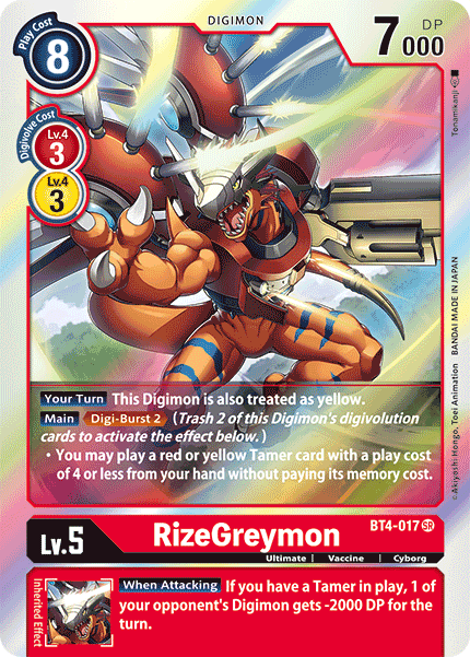 RizeGreymon [BT4-017] [Great Legend] | Anubis Games and Hobby