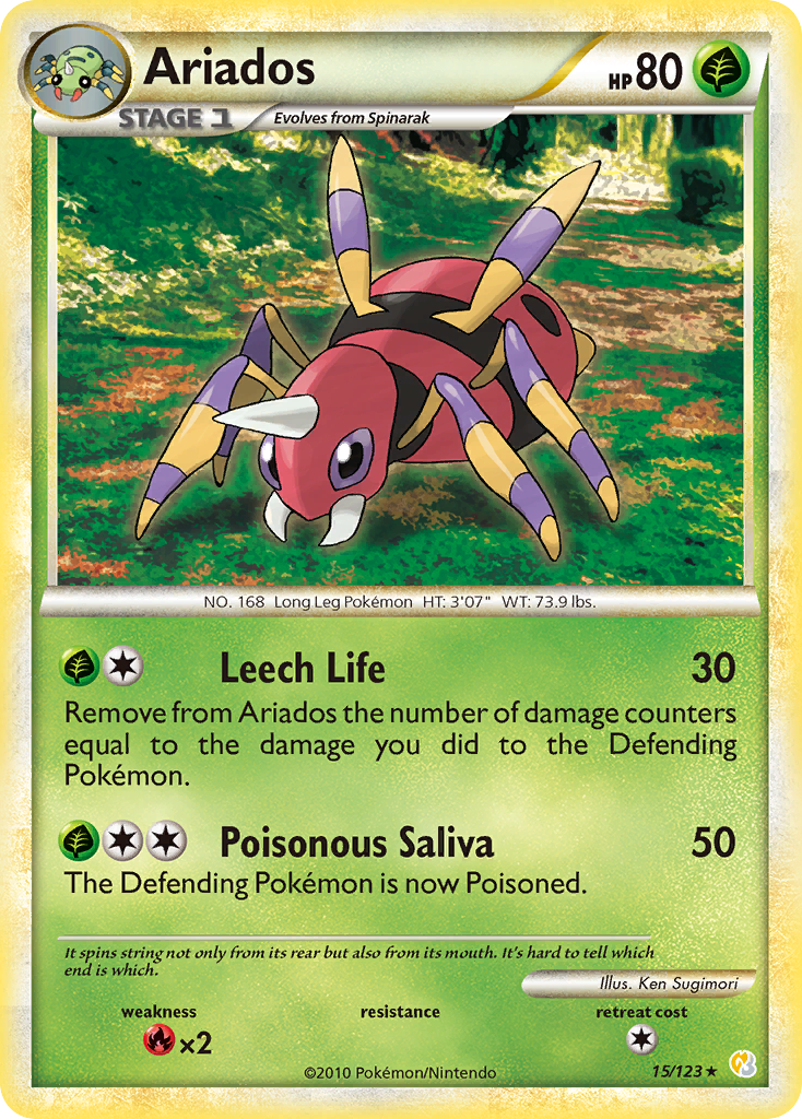 Ariados (15/123) [HeartGold & SoulSilver: Base Set] | Anubis Games and Hobby