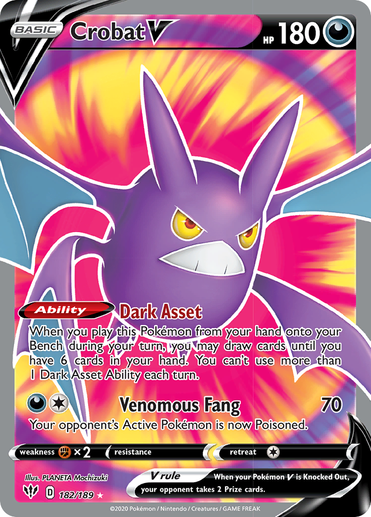 Crobat V (182/189) [Sword & Shield: Darkness Ablaze] | Anubis Games and Hobby