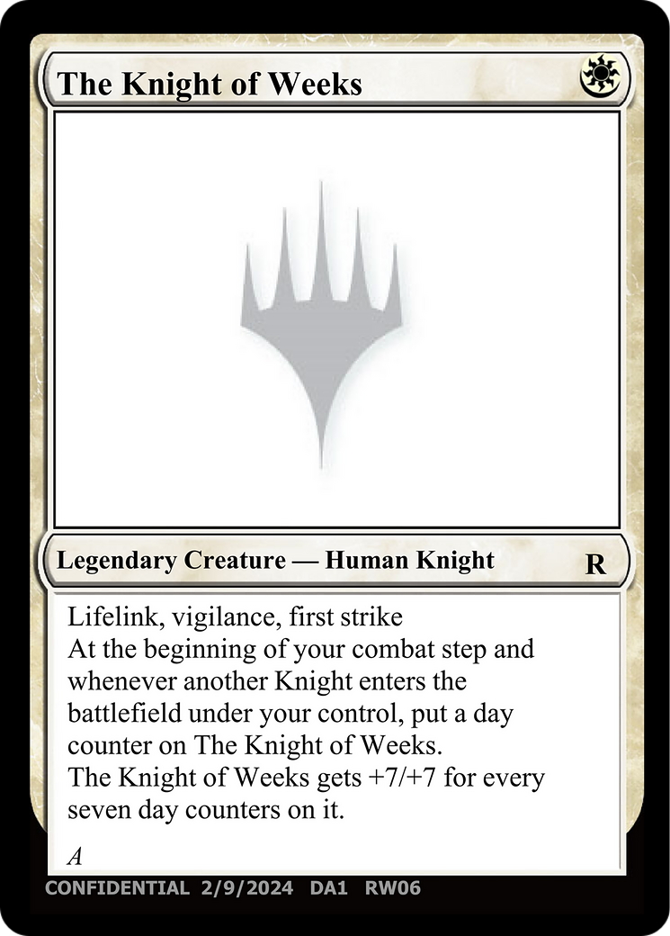 The Knight of Weeks [Unknown Event] | Anubis Games and Hobby