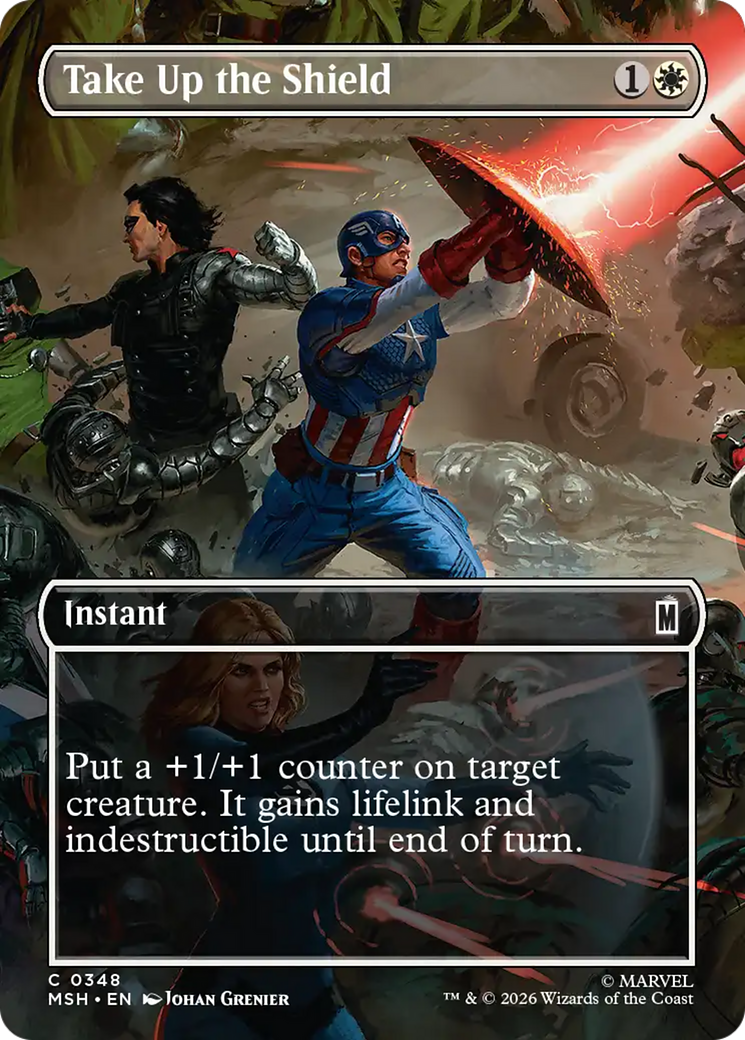 Take Up the Shield (Borderless) [Marvel Super Heroes] | Anubis Games and Hobby