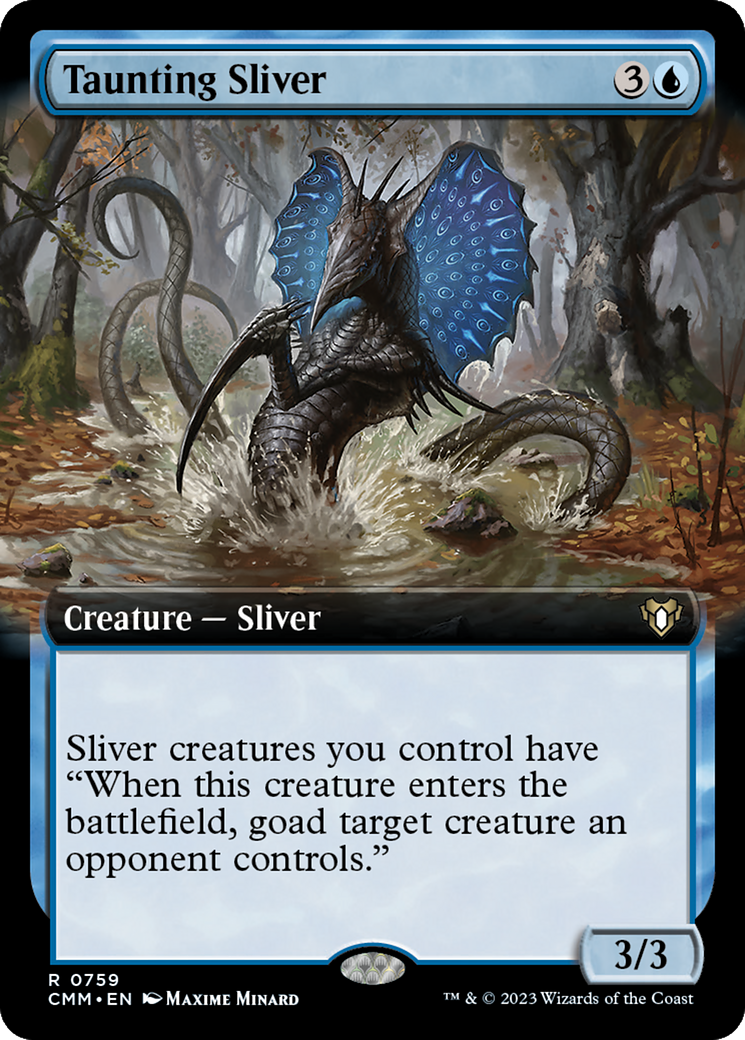 Taunting Sliver (Extended Art) [Commander Masters] | Anubis Games and Hobby