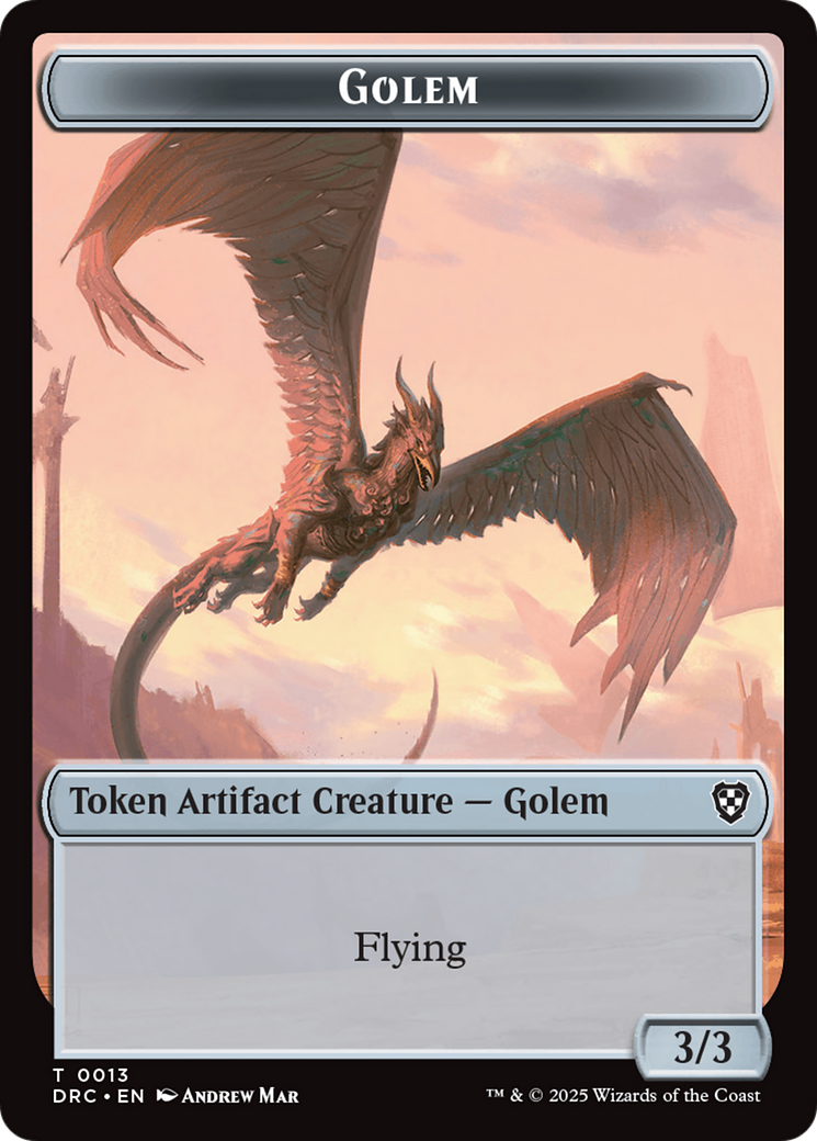 Golem (0013) // Nalaar Aetherjet Double-Sided Token [Aetherdrift Tokens] | Anubis Games and Hobby