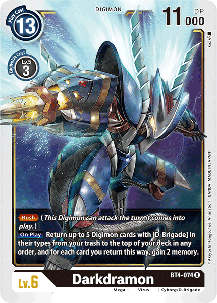 Darkdramon [BT4-074] [Great Legend] | Anubis Games and Hobby