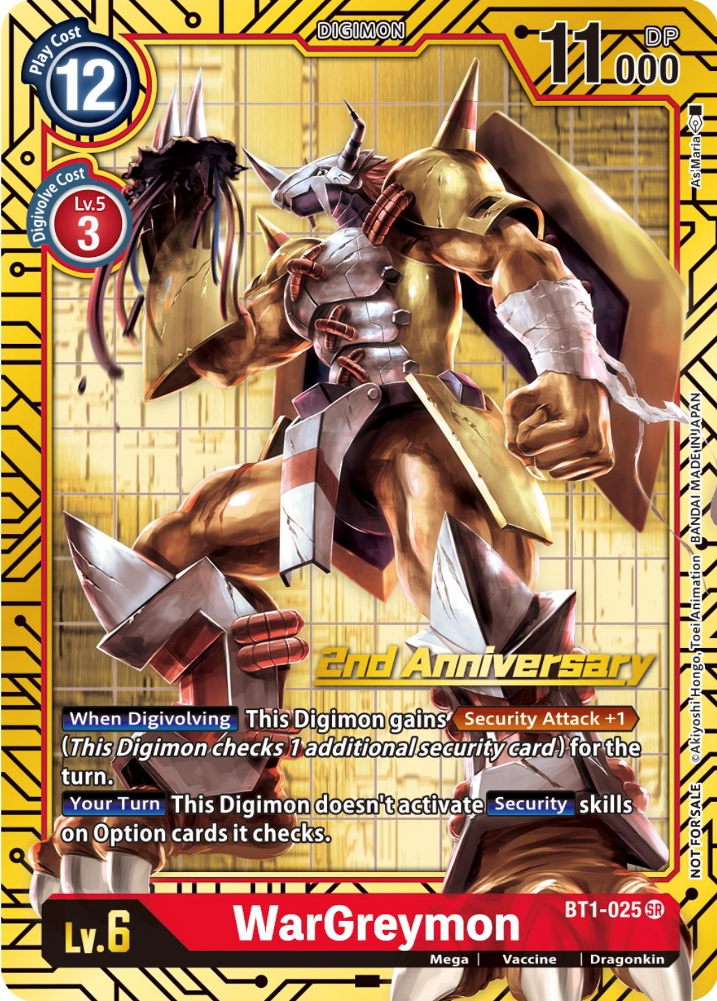 WarGreymon [BT1-025] (2nd Anniversary Card Set) [Release Special Booster Promos] | Anubis Games and Hobby