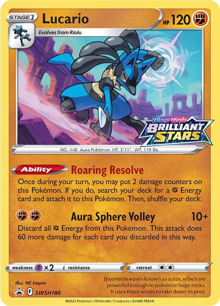 Lucario (SWSH186) (Prerelease Promo) [Sword & Shield: Black Star Promos] | Anubis Games and Hobby