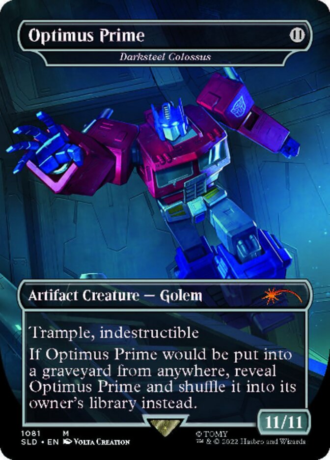 Darksteel Colossus - Optimus Prime (Borderless) [Secret Lair Drop Series] | Anubis Games and Hobby