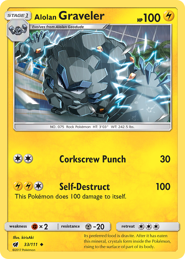 Alolan Graveler (33/111) [Sun & Moon: Crimson Invasion] | Anubis Games and Hobby