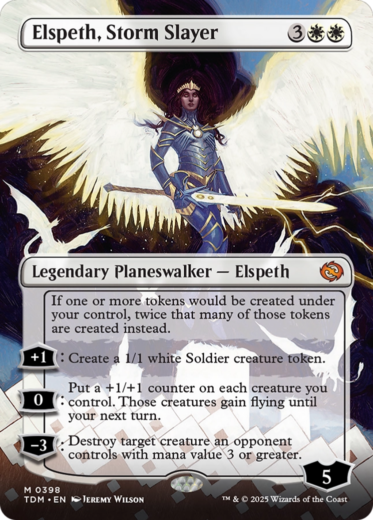 Elspeth, Storm Slayer (Borderless) [Tarkir: Dragonstorm] | Anubis Games and Hobby