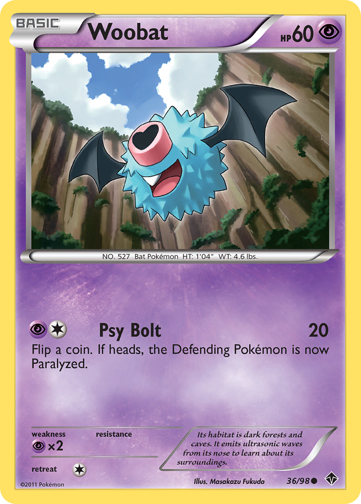 Woobat (36/98) [Black & White: Emerging Powers] | Anubis Games and Hobby