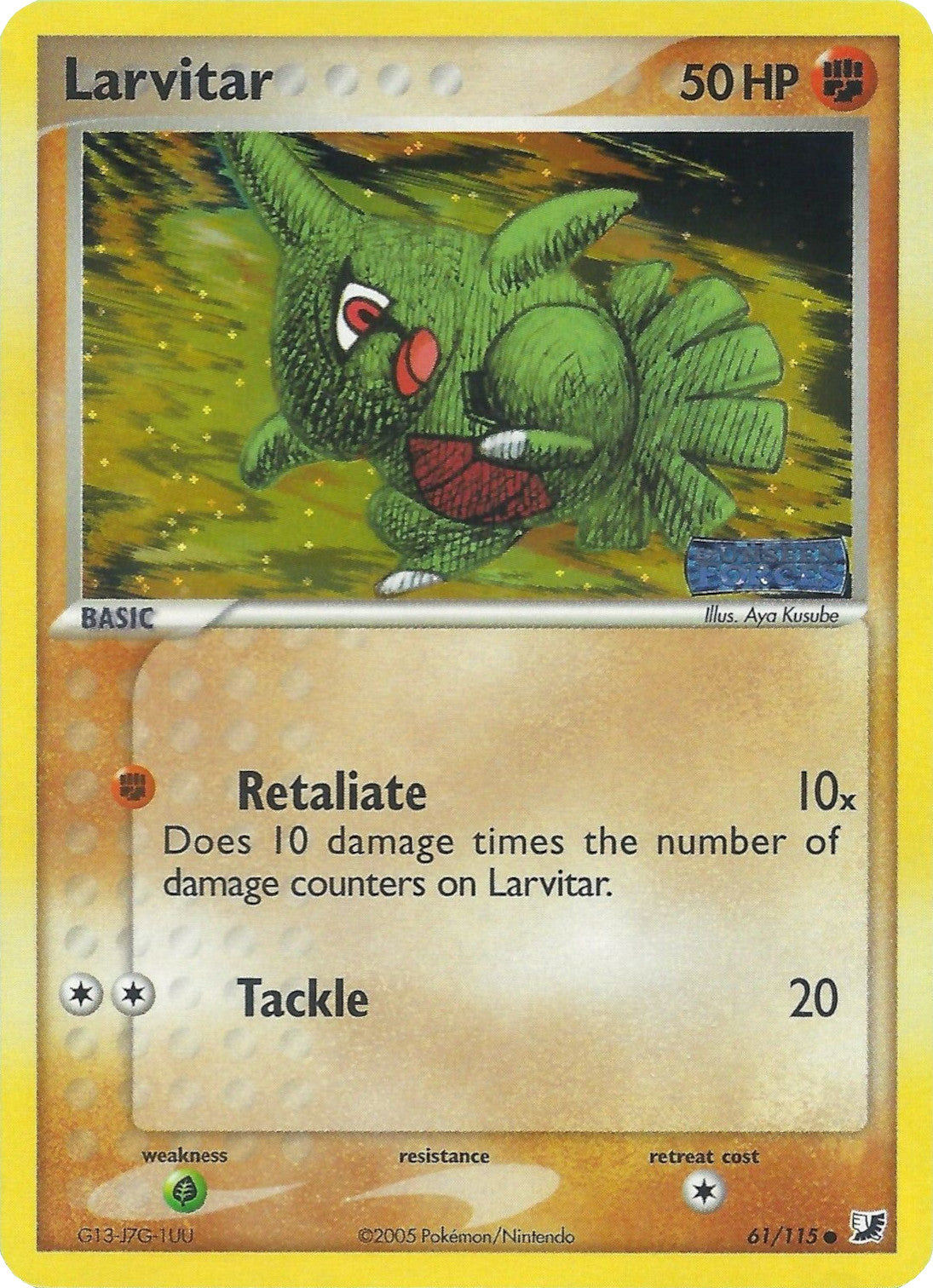 Larvitar (61/115) (Stamped) [EX: Unseen Forces] | Anubis Games and Hobby