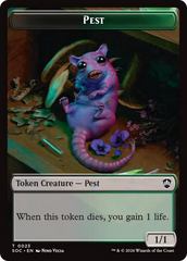 Saproling // Pest (0023) Double-Sided Token [Secrets of Strixhaven Commander Tokens] | Anubis Games and Hobby