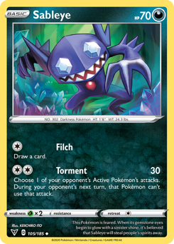 Sableye (105/185) [Sword & Shield: Vivid Voltage] | Anubis Games and Hobby