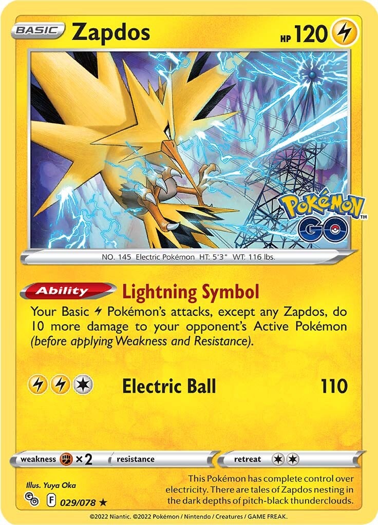Zapdos (029/078) [Pokémon GO] | Anubis Games and Hobby