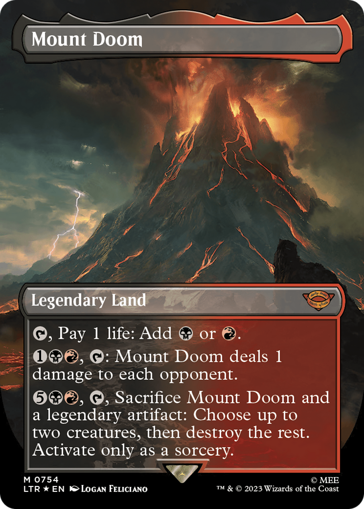 Mount Doom (Borderless) (Surge Foil) [The Lord of the Rings: Tales of Middle-Earth] | Anubis Games and Hobby