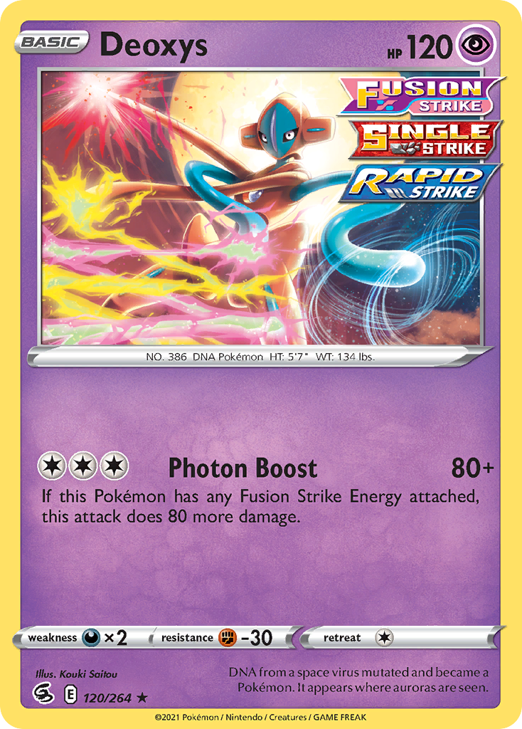 Deoxys (120/264) (Theme Deck Exclusive) [Sword & Shield: Fusion Strike] | Anubis Games and Hobby