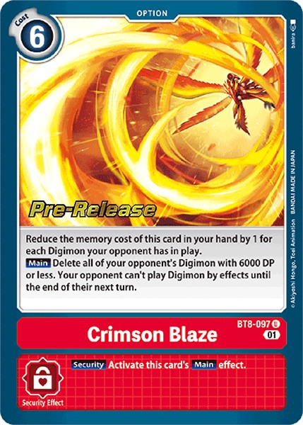 Crimson Blaze [BT8-097] [New Awakening Pre-Release Cards] | Anubis Games and Hobby