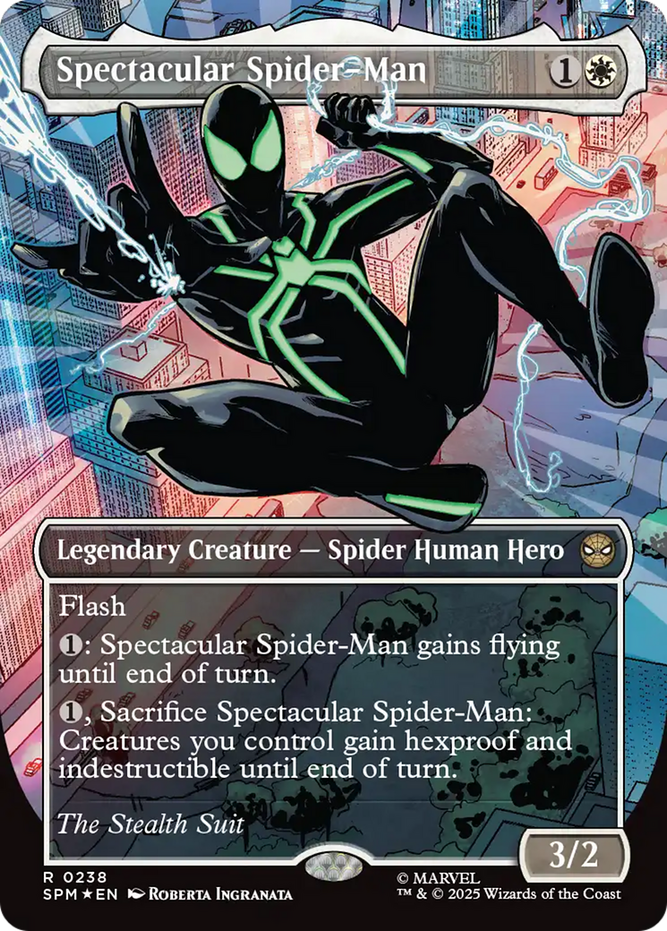 Spectacular Spider-Man (0238) (Borderless) (Textured Foil) [Marvel's Spider-Man] | Anubis Games and Hobby