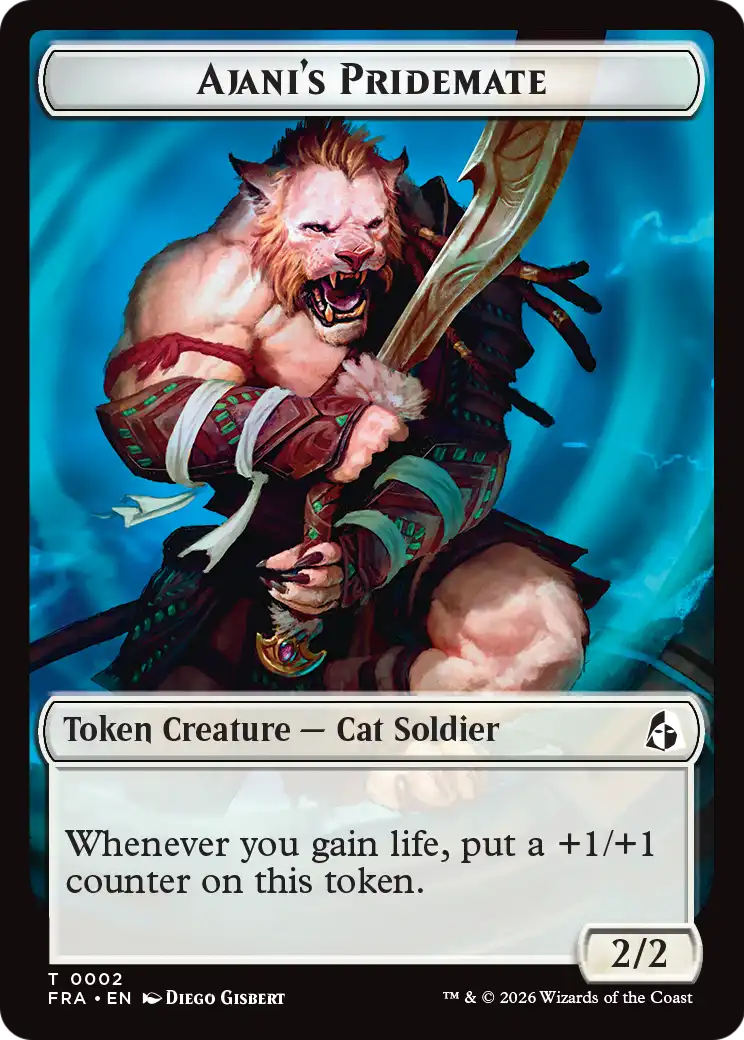 Ajani's Pridemate // Ajani Resolute Double-Sided Token [Reality Fracture Tokens] | Anubis Games and Hobby