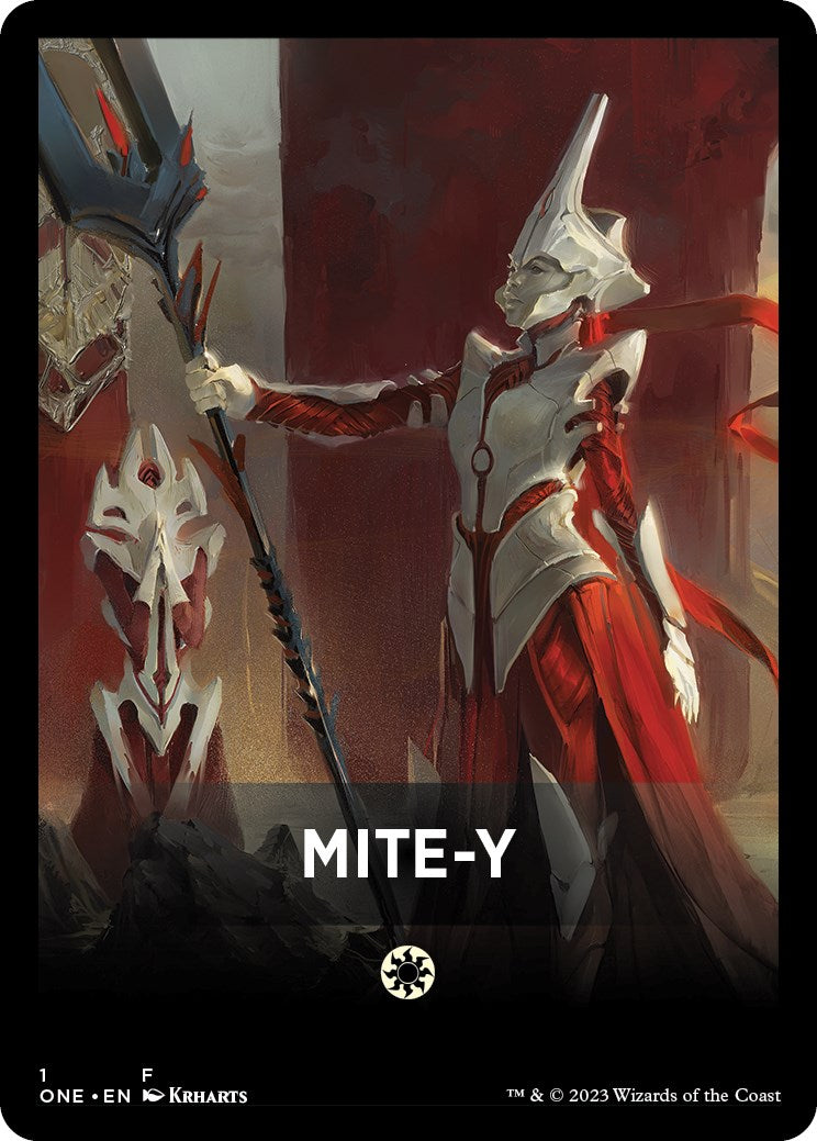 Mite-Y Theme Card [Phyrexia: All Will Be One Tokens] | Anubis Games and Hobby