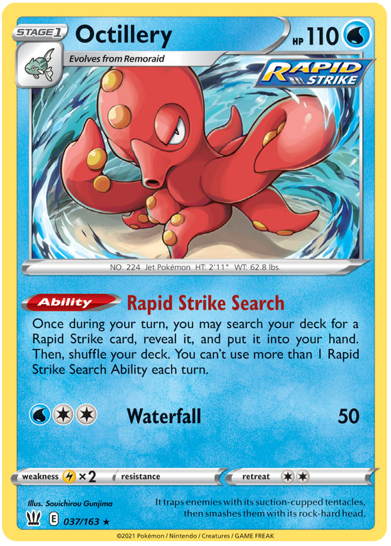 Octillery (037/163) (Theme Deck Exclusive) [Sword & Shield: Battle Styles] | Anubis Games and Hobby