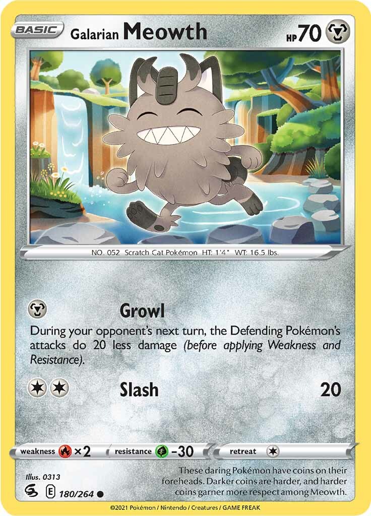 Galarian Meowth (180/264) [Sword & Shield: Fusion Strike] | Anubis Games and Hobby