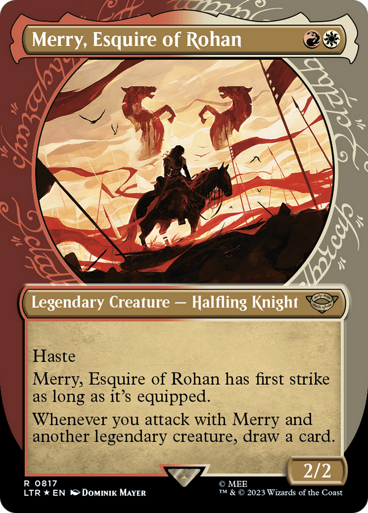 Merry, Esquire of Rohan (Showcase) (Surge Foil) [The Lord of the Rings: Tales of Middle-Earth] | Anubis Games and Hobby