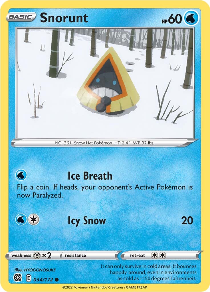 Snorunt (034/172) [Sword & Shield: Brilliant Stars] | Anubis Games and Hobby